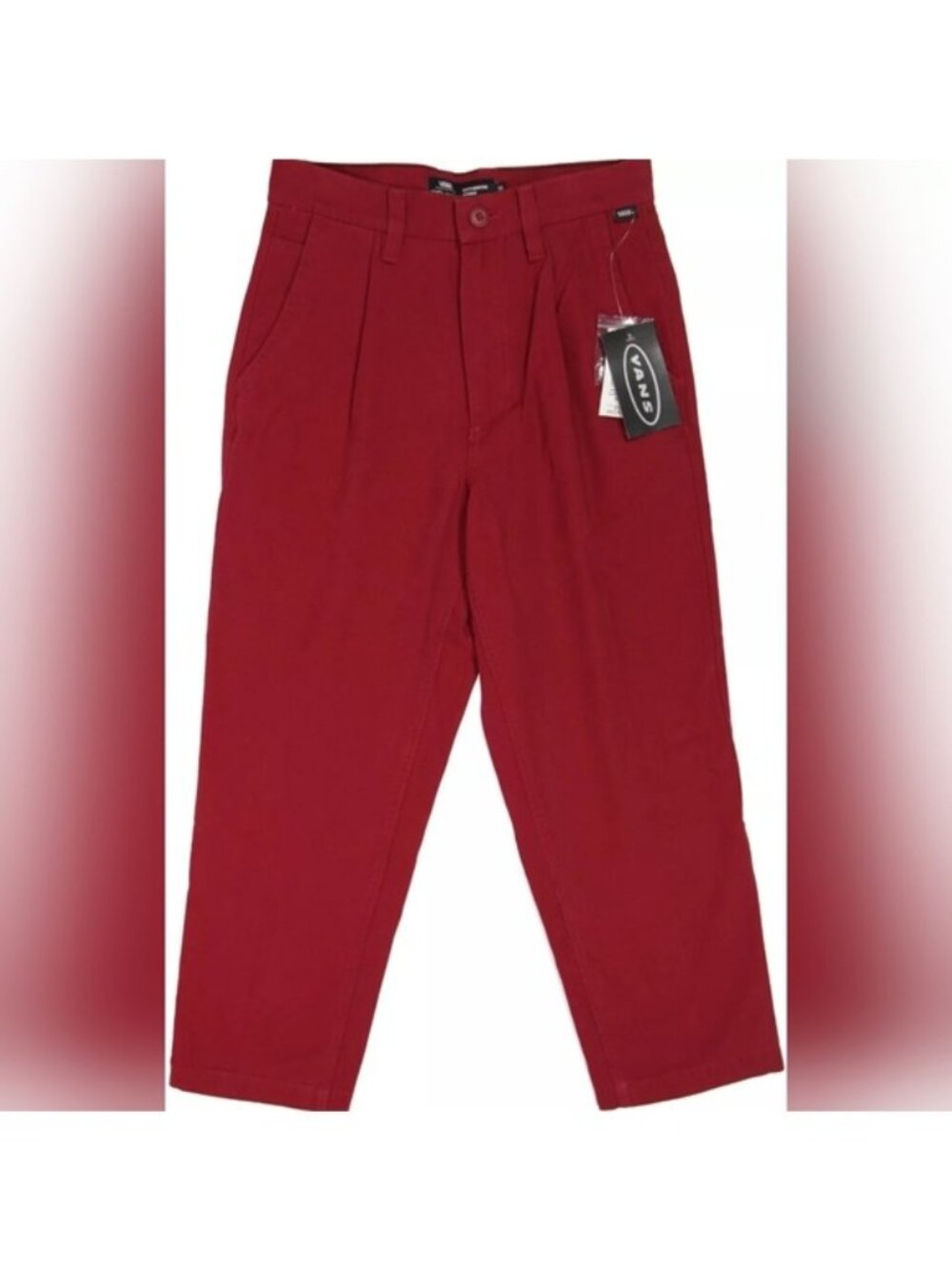 Vans Authentic Knost La Curren Chino Loose Fit Women 25 waist Red Cotton New 042 - Picture 6 of 11